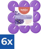 Bolsius True Scents theelichten lavendel (18st) - Voordeelverpakking 6 stuks
