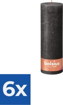 Bolsius Stompkaars Stormy Grey Ø100 mm - Hoogte 30 cm - Donkergrijs - 200 branduren - Voordeelverpakking 6 stuks