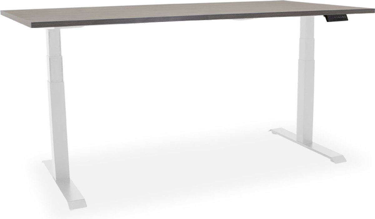 Elektrisch zit-sta bureau Essential NPR - 200x80cm - dark oak/wit