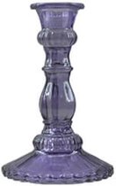 Chandeliers et bougeoirs - bougeoir en verre - bougeoir coloré - violet - by Mooss - Haut 17cm