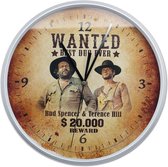 Bud Spencer en Terence Hill Most Wanted . Wandklok Ø 30.cm en 4,5 cm dik.