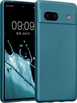 kwmobile metallic telefoonhoesje van TPU - geschikt voor Google Pixel 7a - Flexible case voor smartphone - In Metallic carabisch blauw