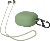 kwmobile set case & koord voor oordopjes - geschikt voor Samsung Galaxy Buds 2 - 2x 80 cm - In groen / groen