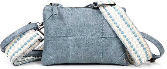 I'm Dutch Alkmaar blauw - blauw schoudertasje crossbody- blauw - inclusief 2 banden - PU leer - vegan leer