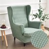 2-delige hoes voor oorfauteuils, fauteuils, fauteuils, effen, jacquard, verdikt, beschermhoes, overtrek, fauteuilhoes, strandmon tijger, stoelhoes met armleuning, hoge rugleuning (matcha-groen)