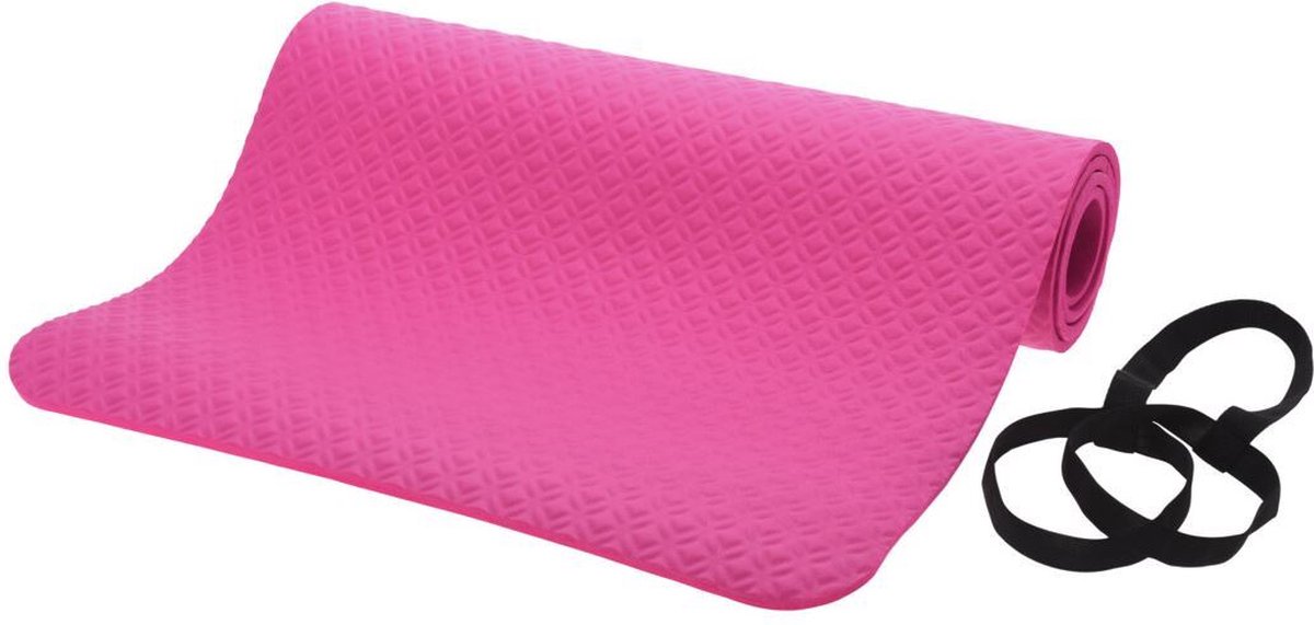 Fitnessmat voor training en yoga 180 x 60 cm blauw