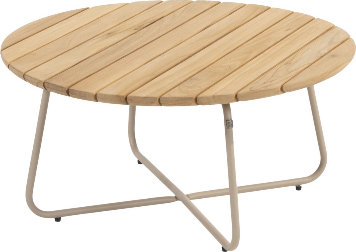 4 Seasons Outdoor 4 Seasons Verdi ronde salontafel teak 73 cm. - Latte Bruin / Terre, Taupe