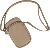 Flora & Co - Paris - Handig Crossbody hand/telefoontasje voor mobiel - gsm - 3 vakken - beige taupe