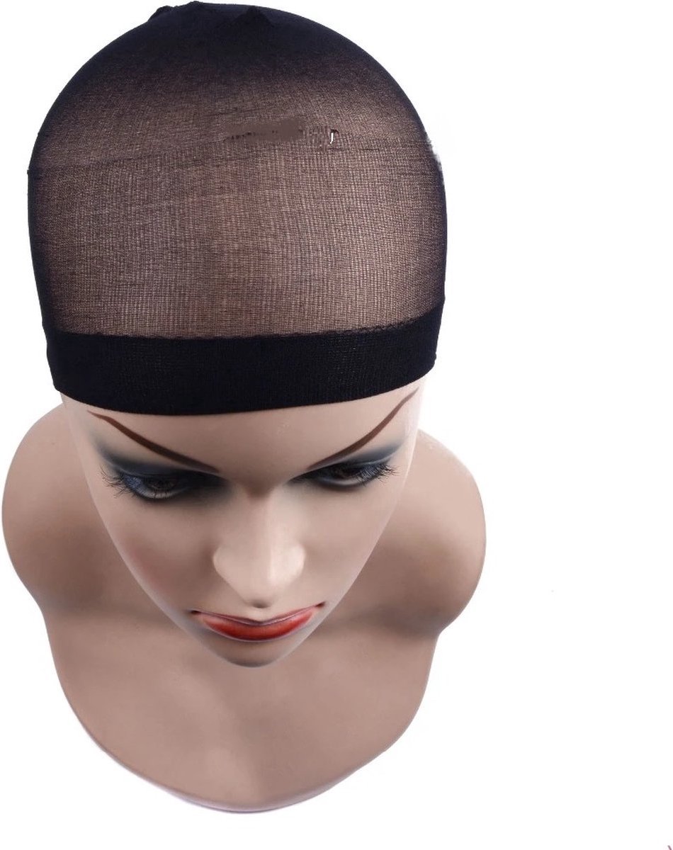 WIG CAP zwart 4 stuks