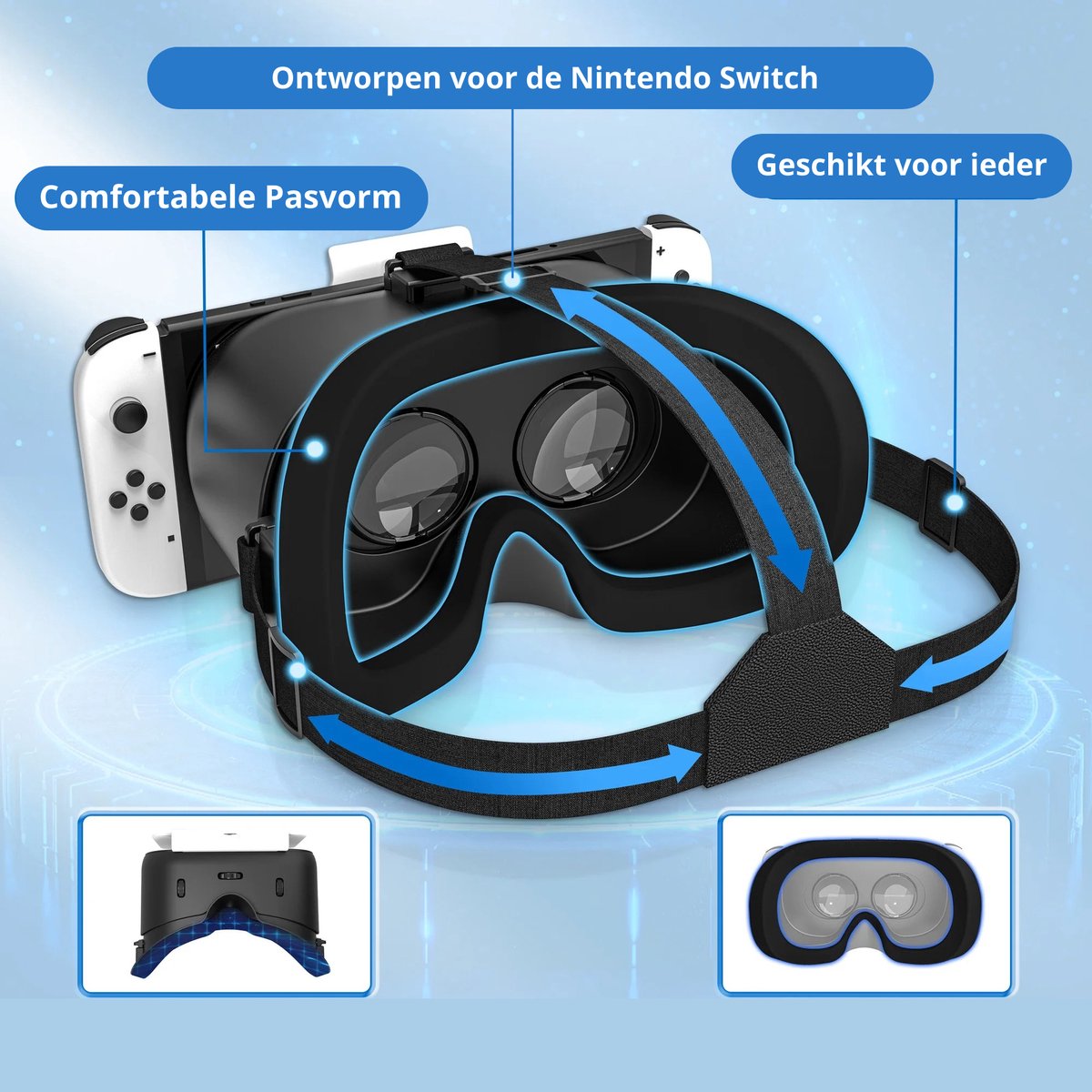 Casque de lunettes VR ergonomique pour Nintendo Switch, boîte à lunettes de réalité  virtuelle, sangle de