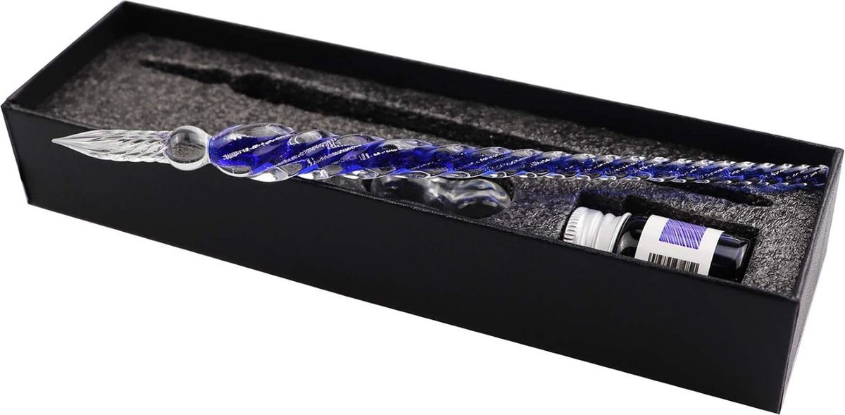 XIAOYU 4PCS Handmade Glass Wooden Dip Pen