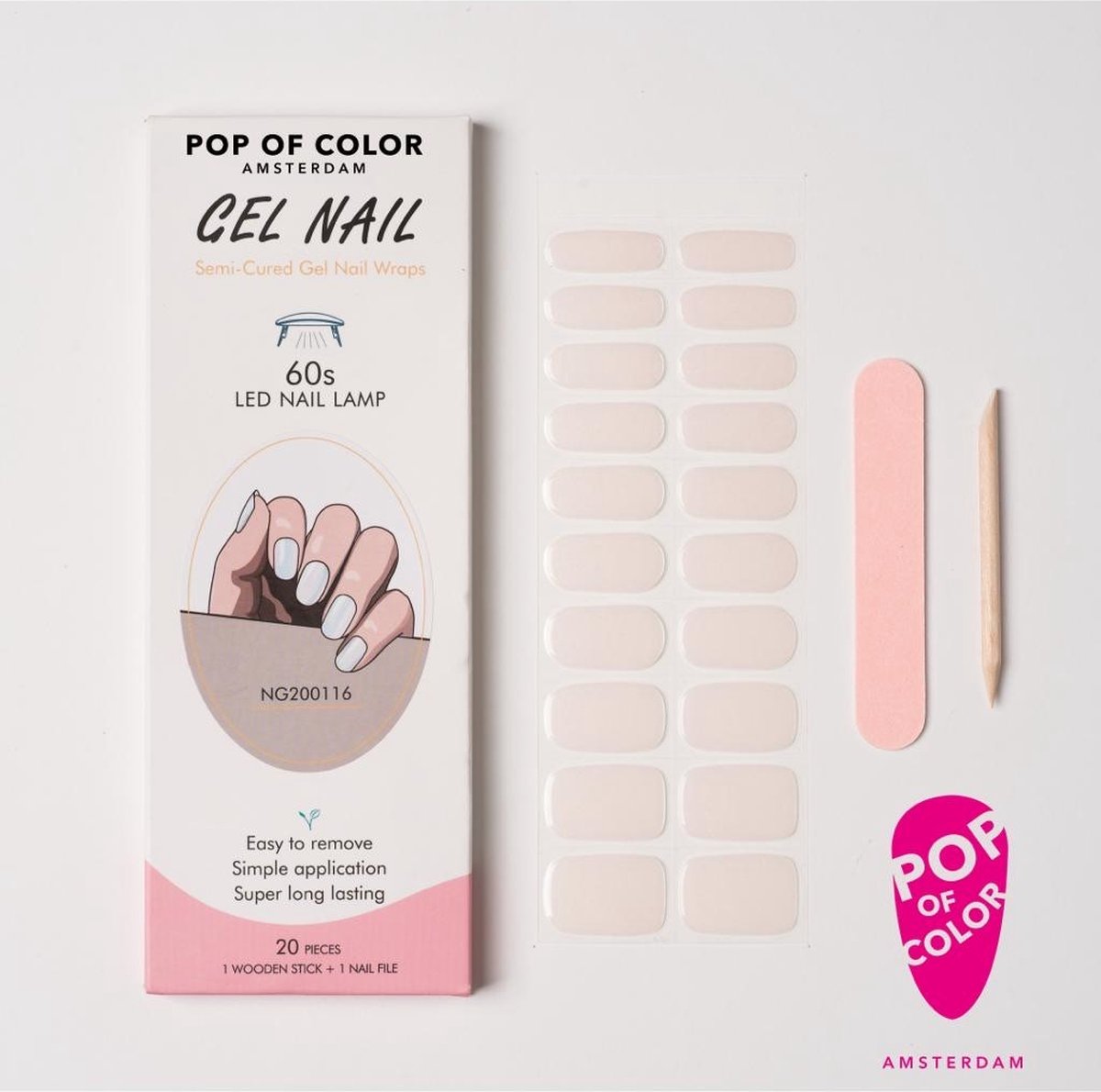 Pop of Color Amsterdam Glazed Pearl Gel nail wraps Gel nail stickers Nagel wraps Nagel stickers