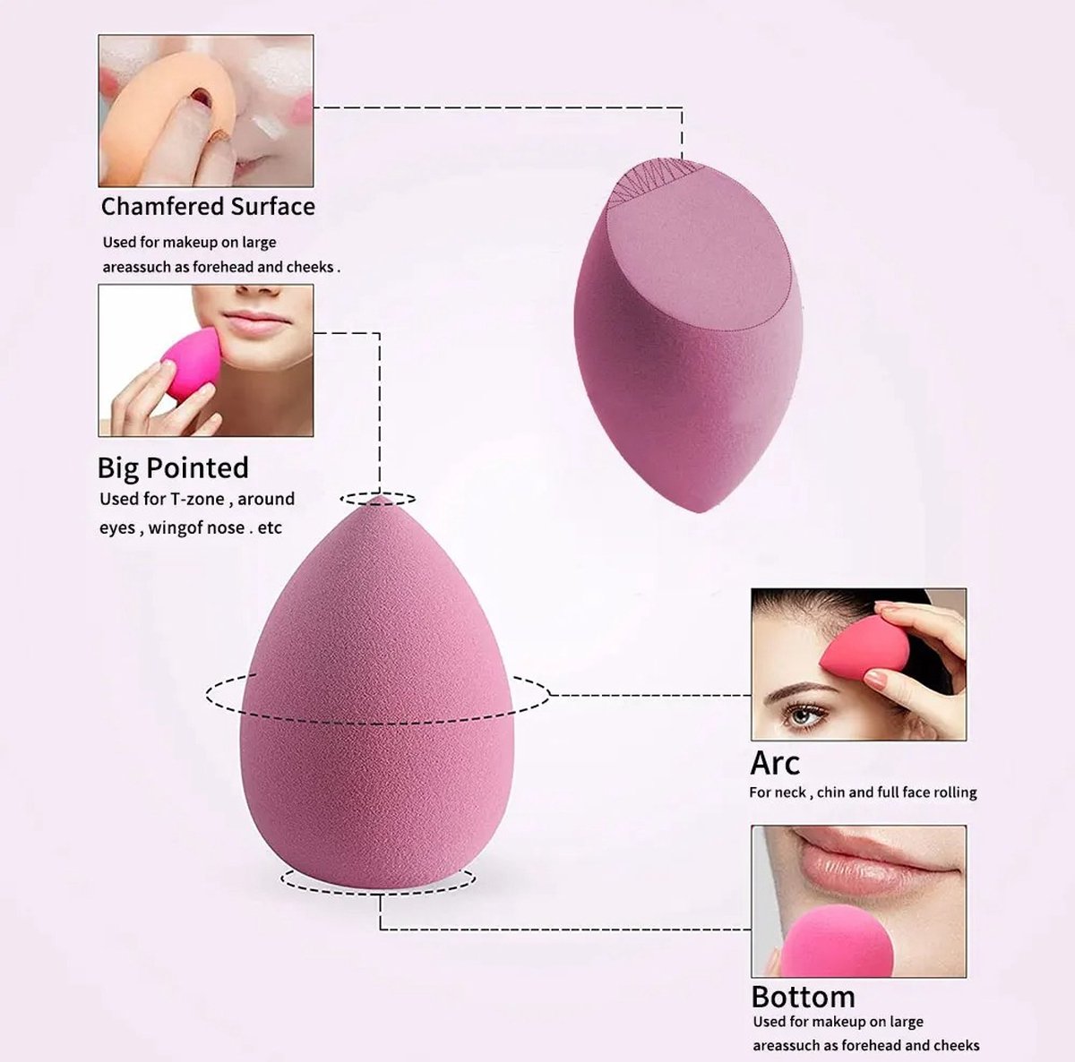 Goedkoopste 4 stks/pak Mode Make-up Blender Cosmetische Bladerdeeg Make-up Spons Foundation Poeder Spons Beauty Tools Make-up Tools Accessoires