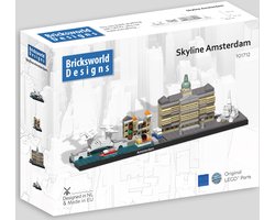 Bricksworld BOC-SKY-AMS Architectuur Skyline Amsterdam (NL) modules Magere brug, Bloemenmarkt, Paleis en Monument op de Dam. Samengesteld uit originele nieuwe LEGO® onderdelen.