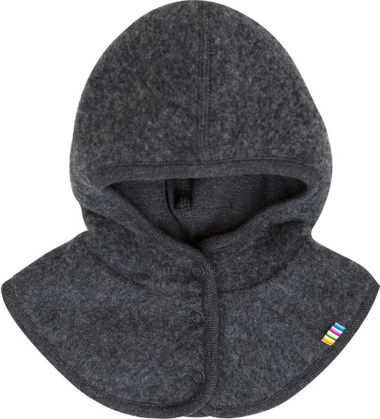 Joha Kids Baby Scarf Cap buttonable, Balaclava, 100% Merino-Wolle Coke Melange-45 cm
