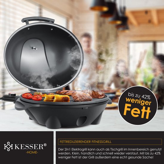 KESSER® Grl électrque | Grl de table 2 en 1 | Barbecue sur grl avec