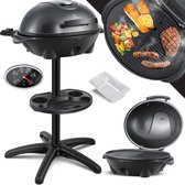 KESSER® Elektrische Barbecue XXL 2in1 Tafelgrill 2400W - Staande BBQ Grill met deksel en Thermometer Grillplaat - Zwart