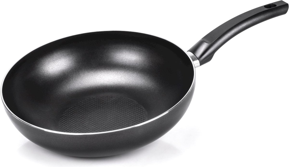 Moneta - Gea Wokpan Ø 28 cm - Gerecycled Aluminium - Zwart -