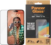 PanzerGlass - Screenprotector geschikt voor Apple iPhone 15 Pro Max Glazen | PanzerGlass Ultra-Wide Fit Screenprotector - Case Friendly - Zwart