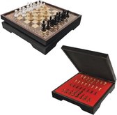 Échiquier - Jeu d'échecs - Jeu d'échecs - Complet avec pièces d'échecs en bois - Jeu de société - Adultes - Echecs - Chess - 30 x 30 cm - Cadeaux Vaderdag