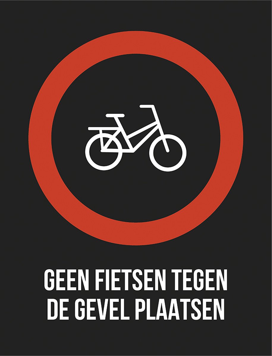 Bordje - hier geen fietsen plaatsen