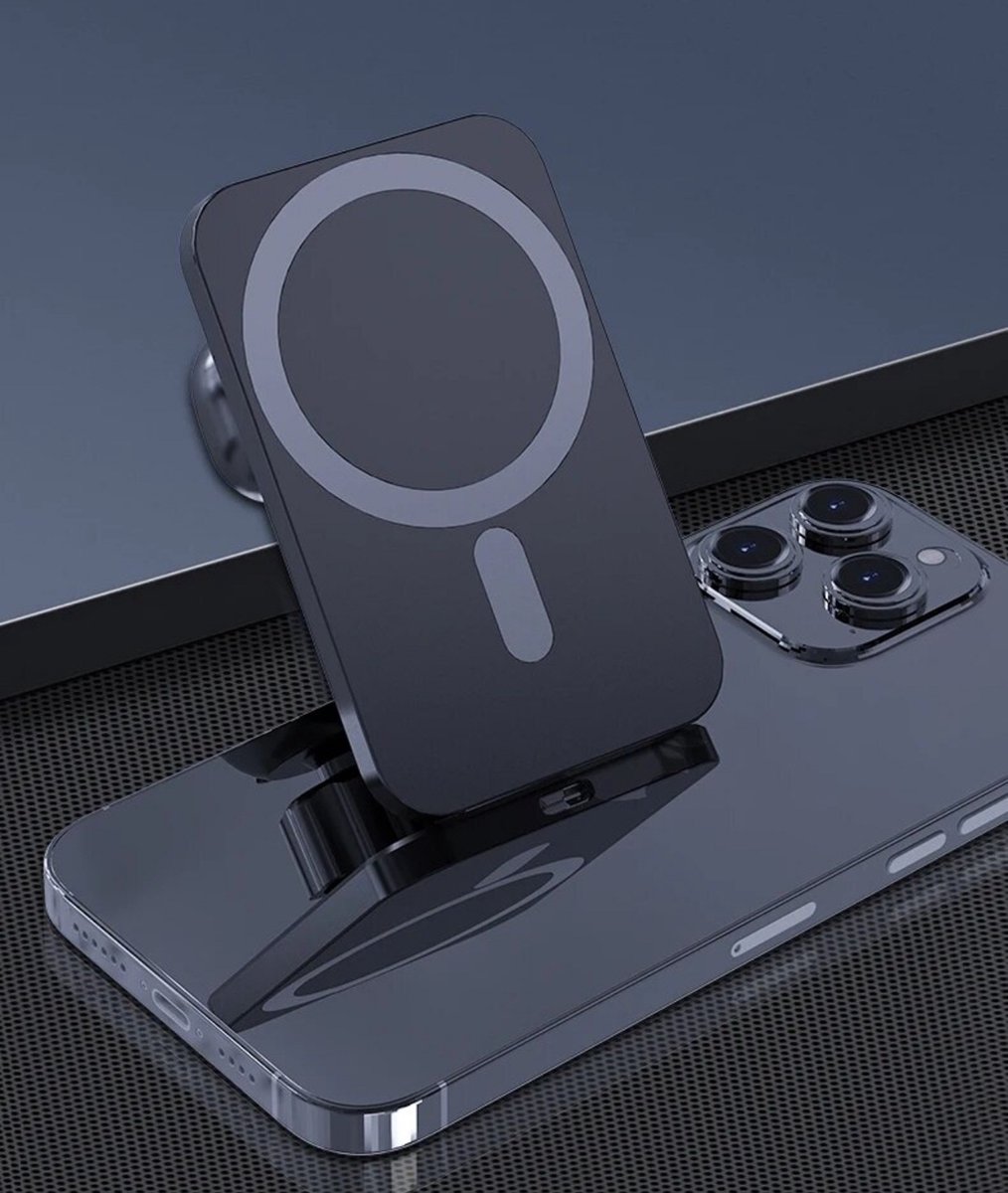 MagSafe - Magnetische draadloze oplader - Telefoon houder auto - Carkit - Zwart