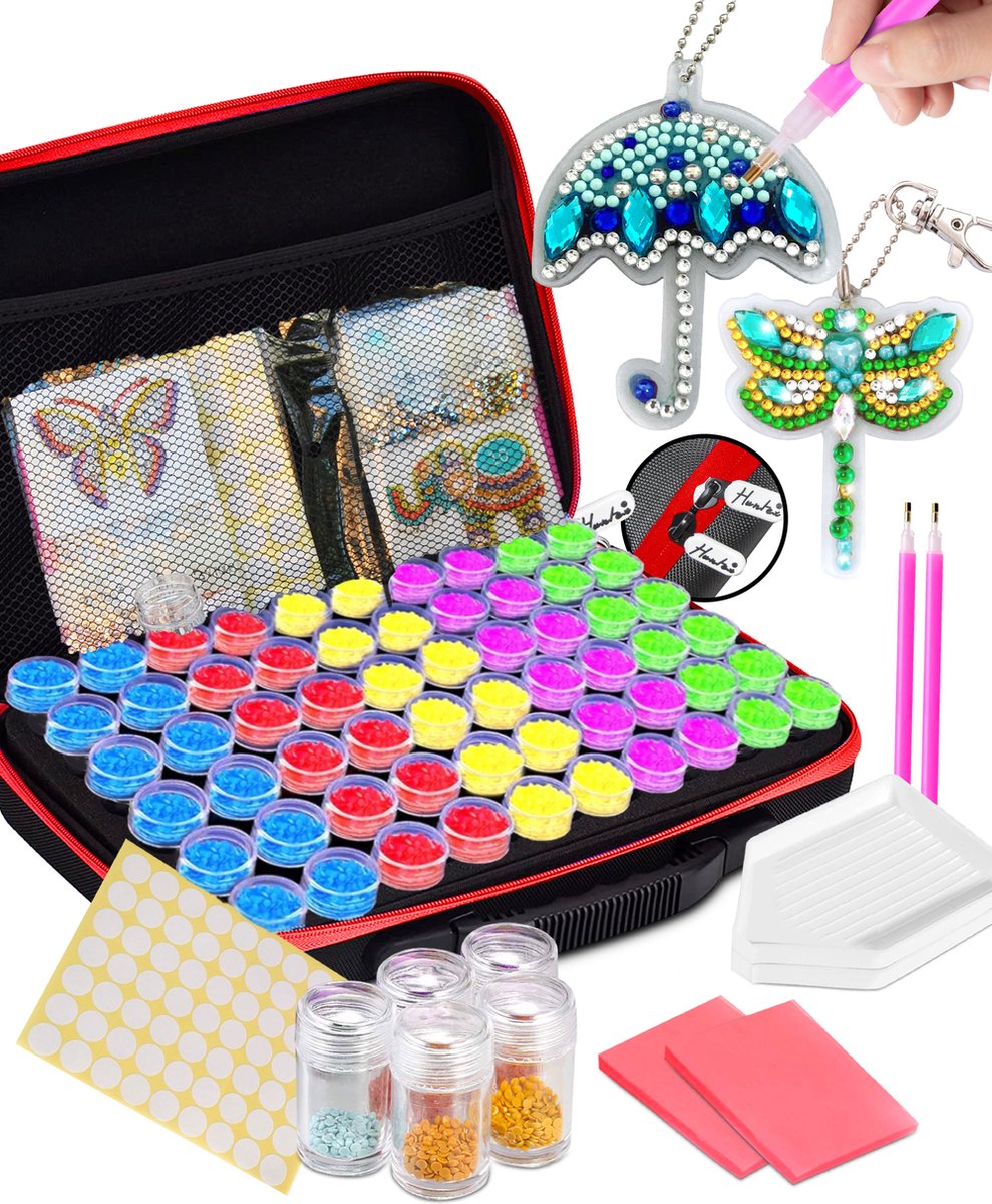 Huntex Diamond Painting Opbergdoos Rood - Perfect voor Volwassenen en Kinderen