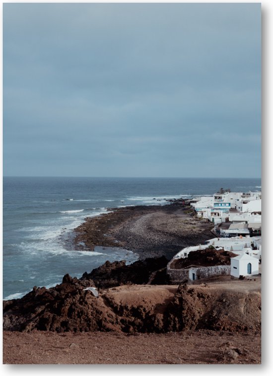 Stilte aan de Lanzarotekust - Leven aan de Lavakust - Fotoposter 50x70