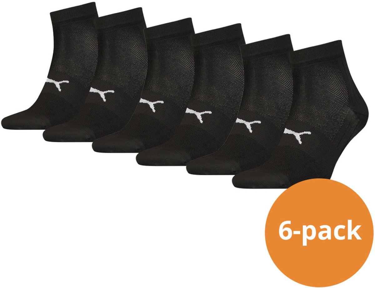 Puma Sport Quartersokken Light 6-pack -35/38 Zwart