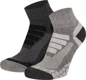 Xtreme Wandelsokken Quarter - Lage hiking sokken - 2-pack - Multi Grey - Maat 35/38