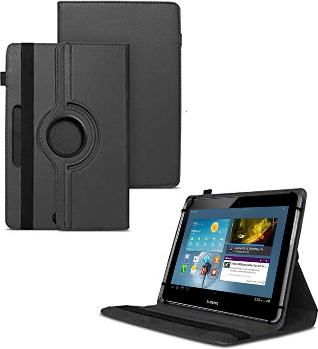 Universele Tablet Hoes 10 inch - 360° draaibaar - Zwart