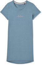 Schiesser Nachthemd 1/2 Arm, 90cm Dames Nachthemd - bluegrey - Maat S