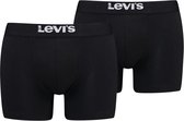 Levi's Boxers Solid Basic Cotton Bio Lot de 2 Noir