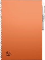 MOYU - Sunset Orange Notebook - Uitwisbaar Notitieboek A4 Hardcover - Multifunctionele pagina’s - Inclusief uitwisbare pen, houder en wisdoekje
