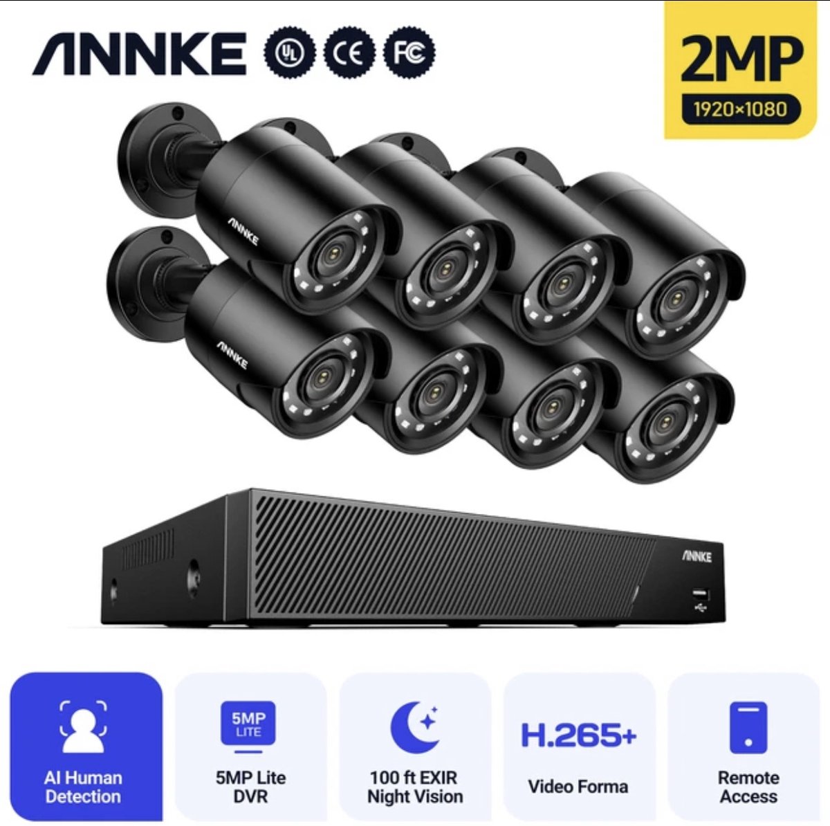 BROLEO Analoge CCTV-camera, beveiligingscamera met duidelijke beelden voor buiten- en binnenruimtes (NTCS
