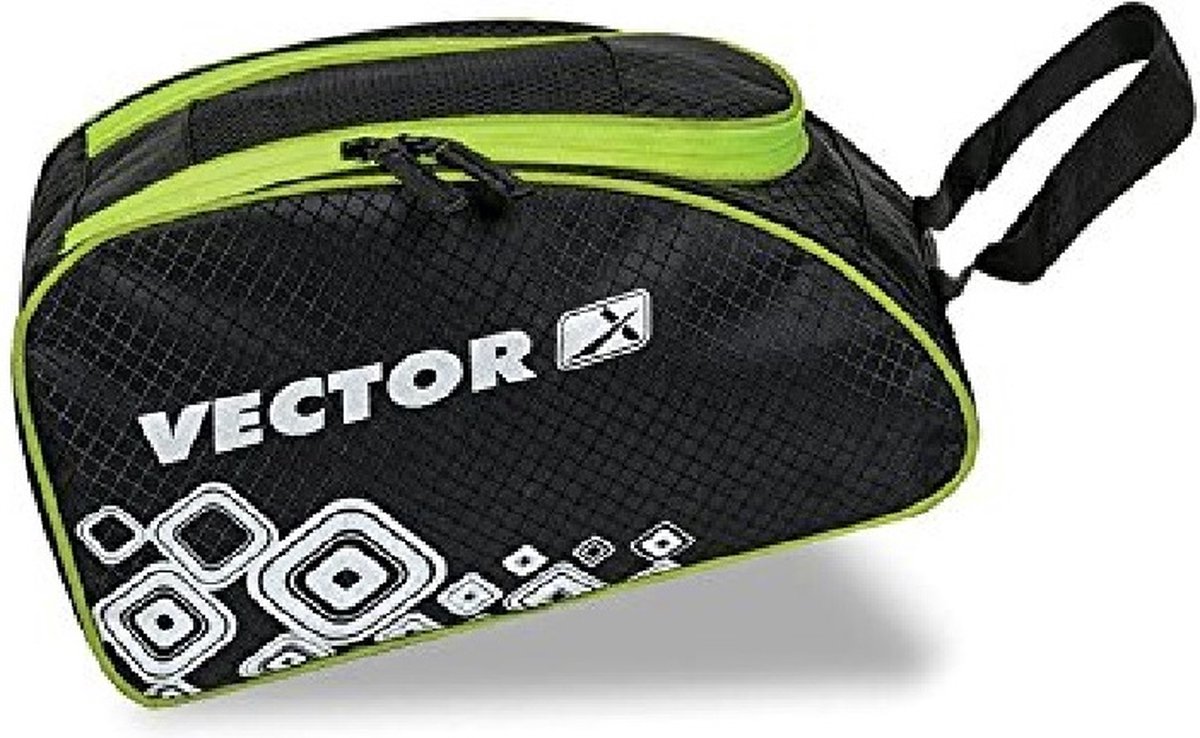 Vector X schoenentas ( zwart-groen) | Materiaal-Polyester | Reisopslag | Schoenenorganizer | Gemakkelijk te dragen handvat | Ruime tas | Draagbaar