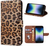 Geschikt Voor iPhone 8/7/SE 2022/2020 Hoesje - Solidenz Bookcase - Telefoonhoesje - Case Met Pasjeshouder - Leopard - Panter - Cover Hoes - Luipaard