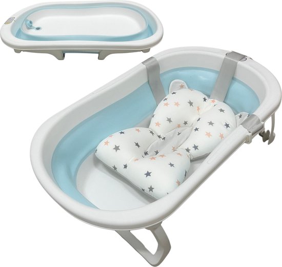 Baignoire bébé 3 en 1 pliable - Coussin de bain inclus - Baignoire enfant -  Chaise de... | bol