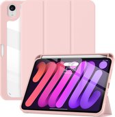 Geschikt Voor iPad Mini 6 Hoes - Mini 2021 Hoes - Solidenz Hybrid Bookcase Mini 6 - Mini 6 Cover - Mini 6 Case Met Autowake - Hoesje Met Pencil Houder - A2757 - A2777 - A2696 - Roze