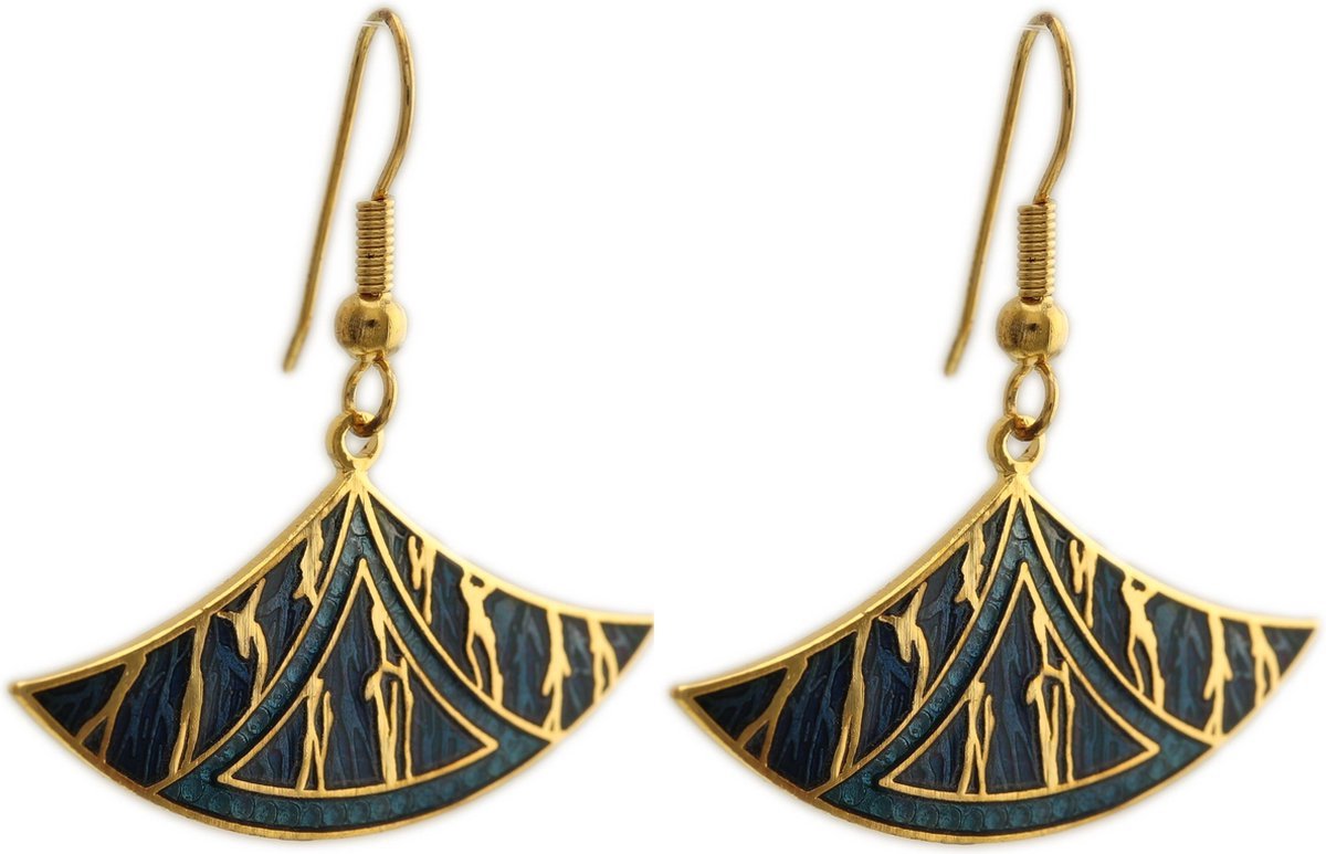 Behave - Oorhangers dames - blauw - 4 cm