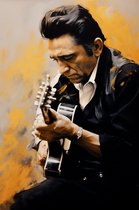 Johnny Cash Poster | Abstracte Poster | Walk the Line | Muziekposter | Artiest | 51x71cm | Wanddecoratie | Muurposter | AZ | Geschikt om in te lijsten