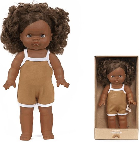 Pop Paola Reina x Minikane Salome meisje bruine haren