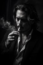 Johnny Depp Poster | Zwart Wit Poster | Noir Effect | Amerikaanse acteur | Filmposter | 51x71cm | Wanddecoratie | Muurposter | WV | Geschikt om in te lijsten