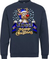 Pull de Noël Bruges | Ugly Christmas Pull Femme Homme | cadeau de Noël | Supporter du Club Brugge | Marine | taille 140/152