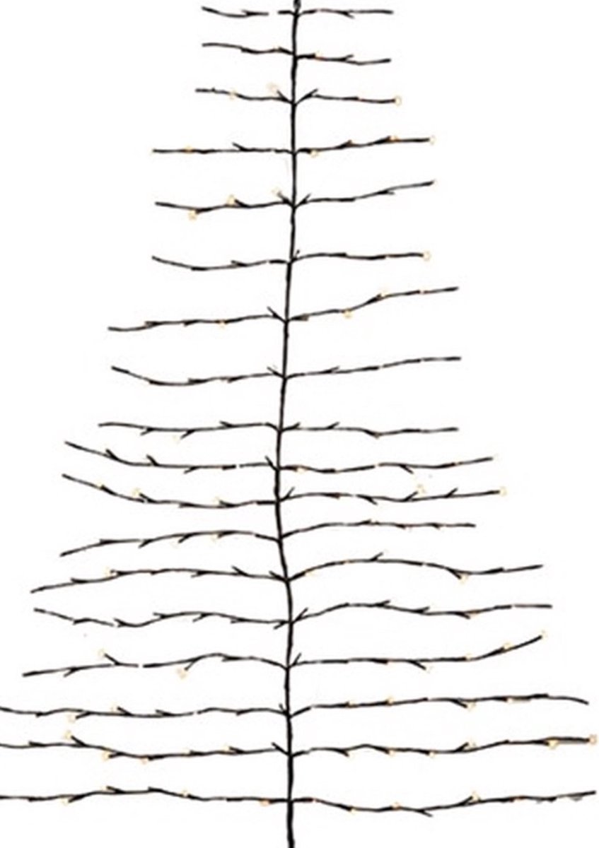 Countryfield - Wand Kerstboom - Walltree - Ziggy - LED - Bruin - 160 cm hoog - Warm wit