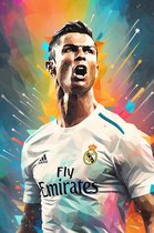 Cristiano Ronaldo Poster | Real Madrid | Abstract Portret | Voetbalposter | Champions League | 61x91cm | Wanddecoratie | Muurposter | RTB | Geschikt om in te lijsten