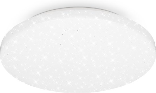 BK Licht - Éclairage de salle de bain - Plafonnier LED - avec décor d'étoiles - pour salle de bain - IP44 - lumière blanc neutre, Ø275 mm, Wit