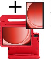 Hoesje Geschikt voor Samsung Galaxy Tab A9 Hoesje Kinderhoes Shockproof Hoes Kids Case Met Screenprotector - Rood.