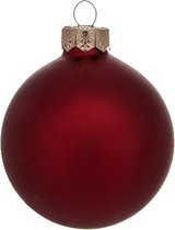 Kerstballen - Rood - Mat - Set van 4 - In glas - Kerstboom - Kerstversiering