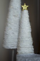 Kerstboom op voet klein - wol wit